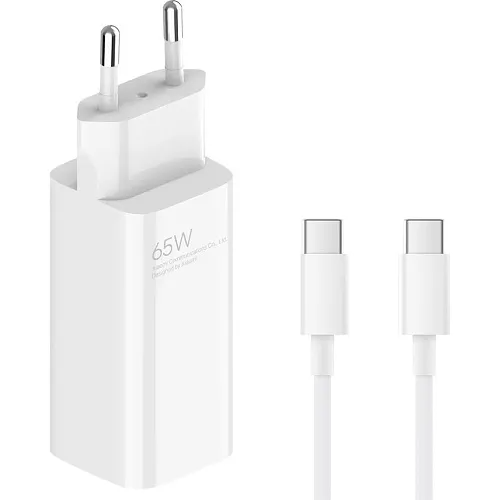 Мережевий зарядний пристрій Xiaomi 65W Charger + Cable USB-C to USB-C White (BHR5515GL)