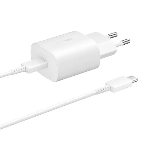 Мережевий зарядний пристрій Samsung 25W PD Wall Charger + Cable USB-C to USB-C White (EP-TA800XWEGRU)