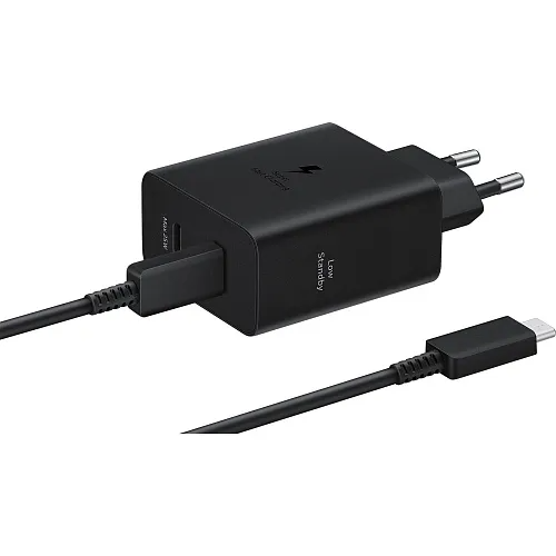 Мережевий зарядний пристрій Samsung 50W Wall Charger + Cable USB-C to USB-C Black (EP-T5020XBEGEU)